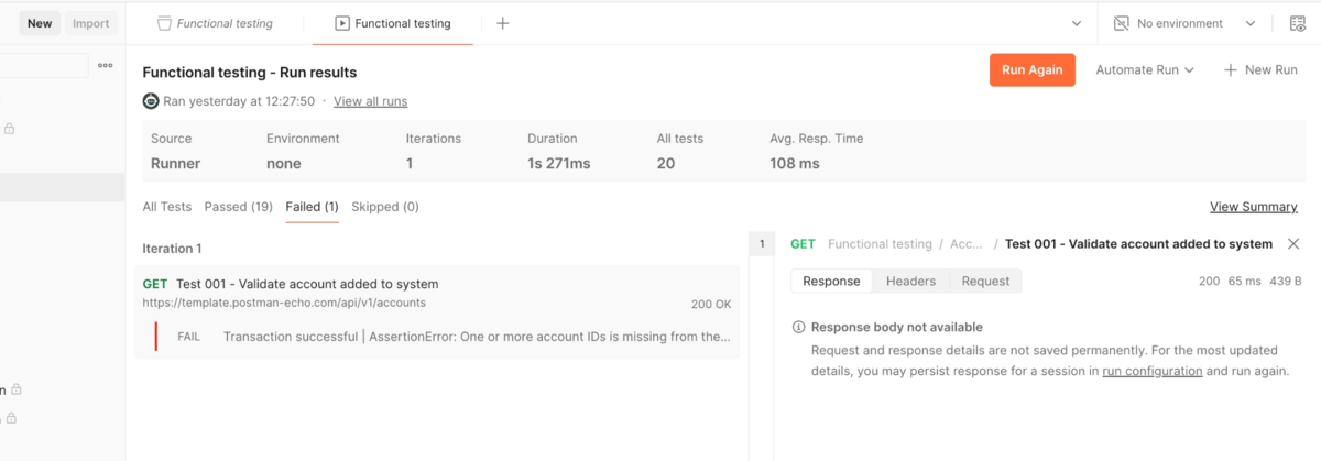 postman api testing interface